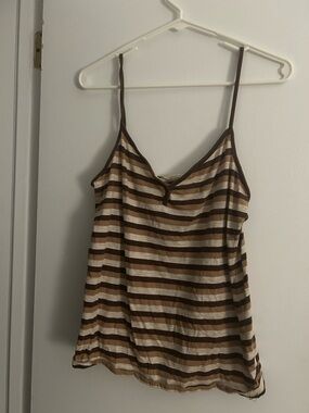 Derek Heart Brown & Cream Striped Spaghetti Strap Camisole
